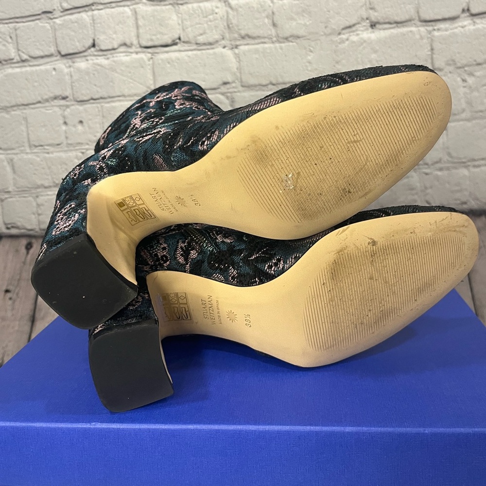 Stuart Weitzman Nell 85 jacquard ankle boots 38.5 - Picture 5 of 9